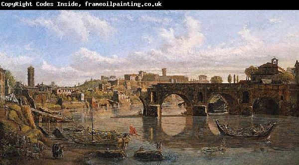 Gaspar Van Wittel View of the River Tiber with the Ponte Rotto and the Aventine Hill